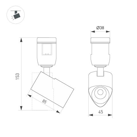 Трековый светильники Arlight ART-APRIORI-SPOT-TURN-R45-8W Day4000 047796