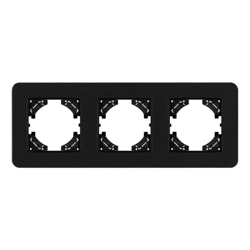 Рамка на 3 поста стеклянная Arlight FRM-OMALI-SFGS-3-BK 049713