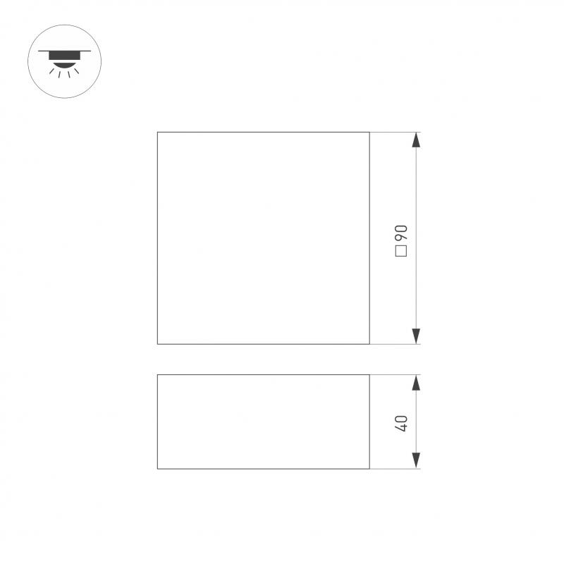 Встраиваемый светильник Arlight DL-GRIGLIATO-S90x90-12W Day4000 (WH, 90 deg, 230) 038335