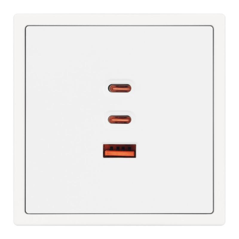 Механизм розетки с быстрой USB зарядкой Arlight SCT-NOBE-MUACC-SFPL-FC-WH (65W, QC3) 061839