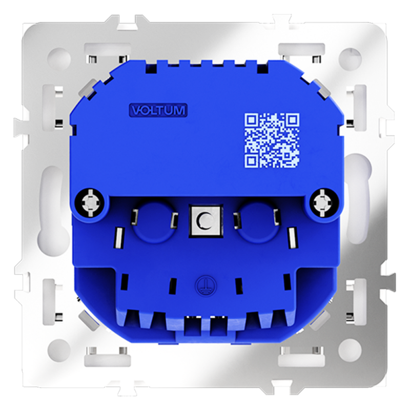 Розетка встраиваемая VOLTUM S70 с заземлением и защитными шторками, 16А, с USB, A+С, (белый матовый)