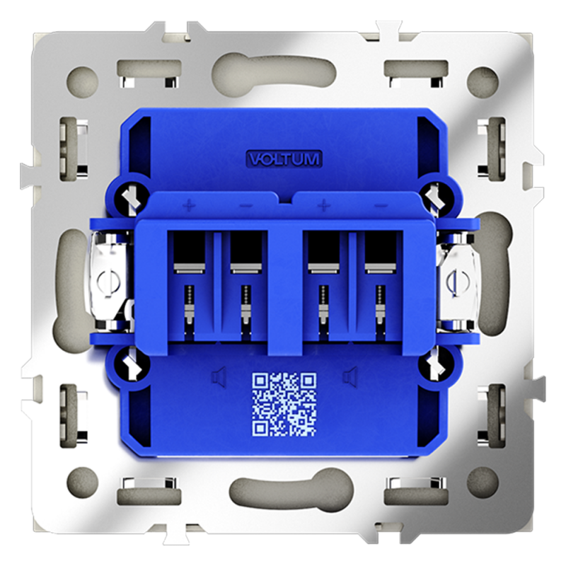 Розетка акустическая встраиваемая VOLTUM S70 4-местная, (сталь)
