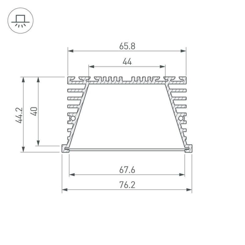 Профиль Arlight KLUS-POWER-RW70F-2000 ANOD 019881