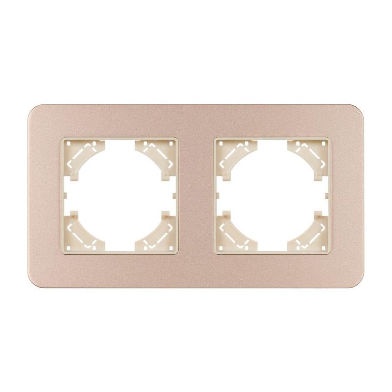 Рамка на 2 поста алюминиевая Arlight FRM-AKIRY-SFAL-2-GD 049739