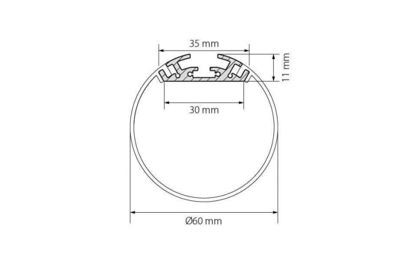 Профиль Arlight SL-ROUND-D60-2000 ANOD 019286