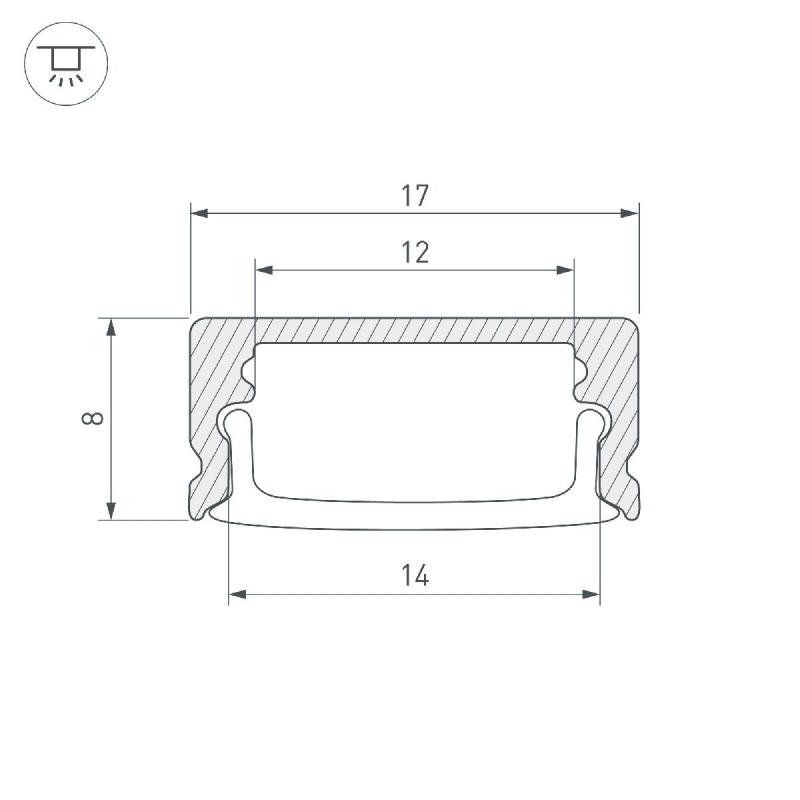 Алюминиевый профиль Arlight LINE-1708-2000 WHITE 044234