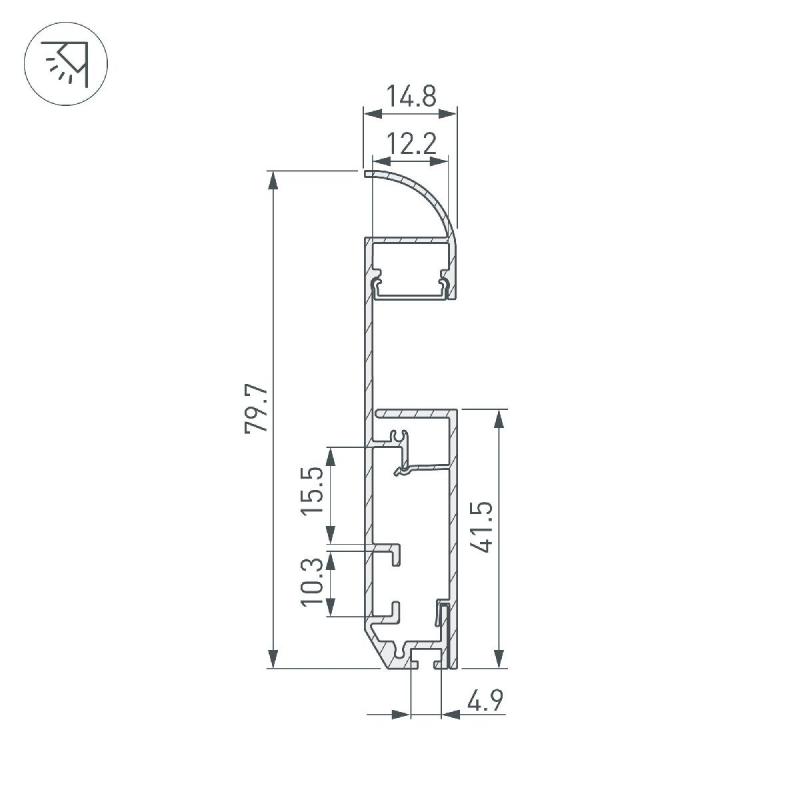Профиль Arlight PLINTUS-H80-2000 WHITE 045452