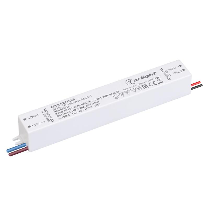 Блок питания Arlight ARPV-SP-48060-SLIM-PFC (48V, 1.25A, 60W) (IP65 Пластик) 065815