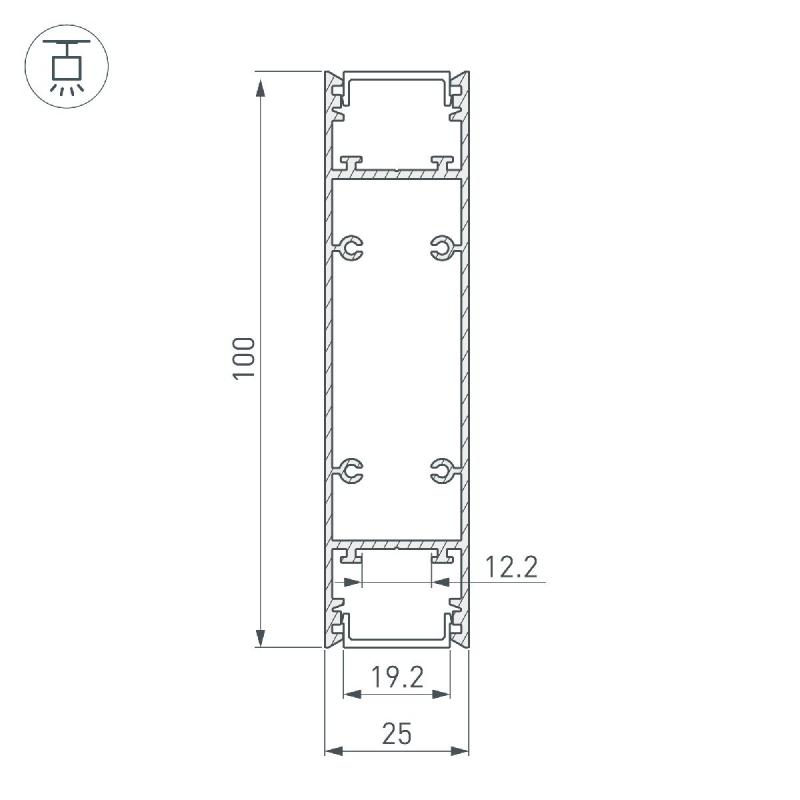 Профиль Arlight SL-LINE-25100-DUAL-2500 WHITE 043112