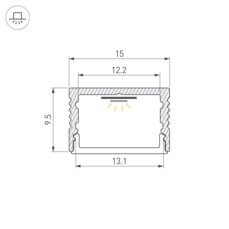 Профиль Arlight SL-SLIM15-H10-2000 BLACK 056908