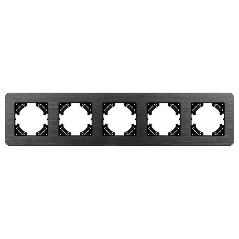 Рамка на 5 постов алюминиевая Arlight FRM-AKIRY-AL-5-BK 049735