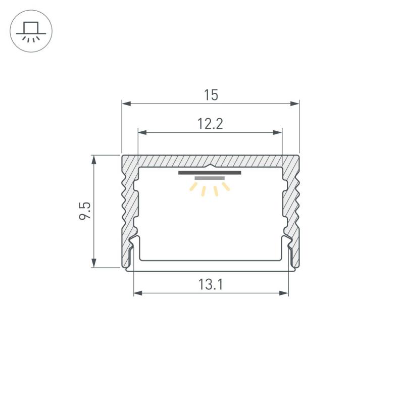 Профиль Arlight SL-SLIM15-H10-3000 ANOD (Алюминий) 065310