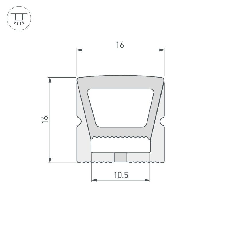 Силиконовый профиль Arlight WPH-FLEX-1616-TOP-S11-50m WHITE 040832