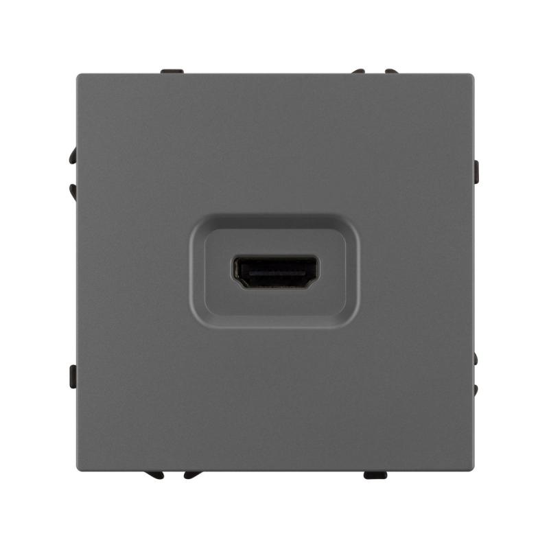 Механизм HDMI розетки Arlight SCT-NOBE-MHD1-SFPL-GR (Серый базальт) 061844