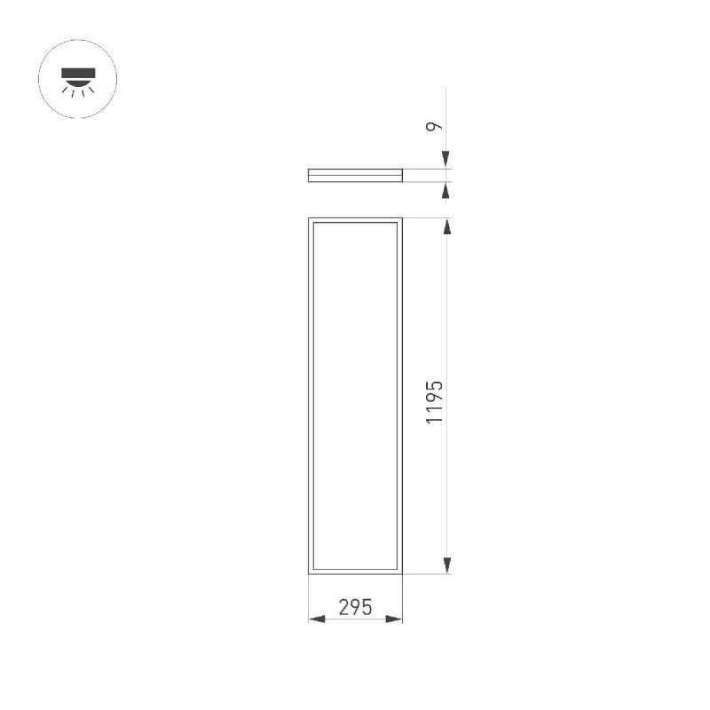 Светодиодная панель Arlight DL-INTENSO-S300x1200-40W Warm3000 (WH, 120 deg, CRI90, 230V) 043558