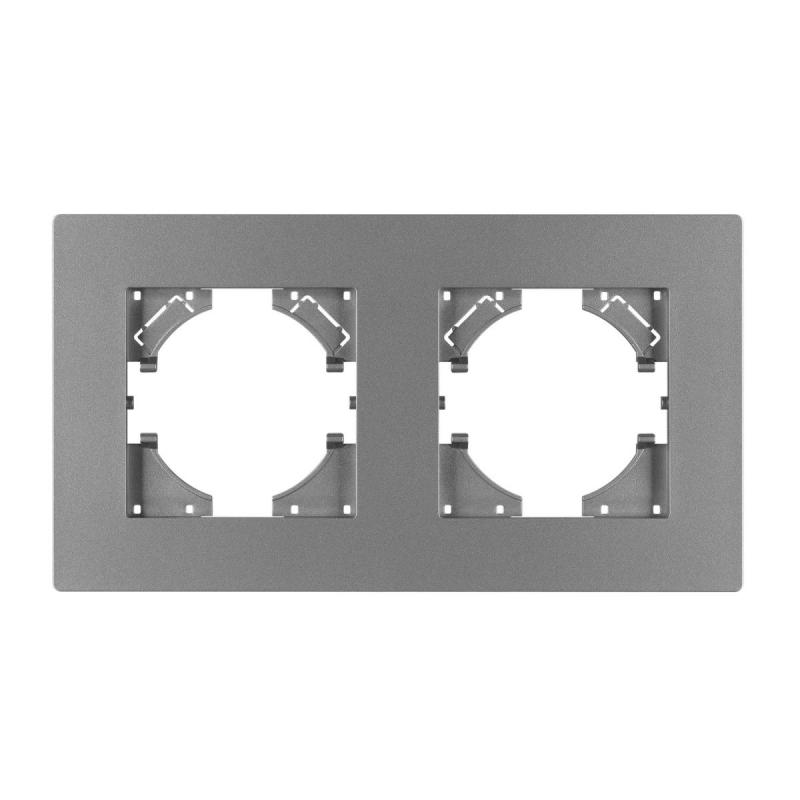 Рамка на 2 поста пластиковая Arlight FRM-PERIO-PL-2-GR 049752