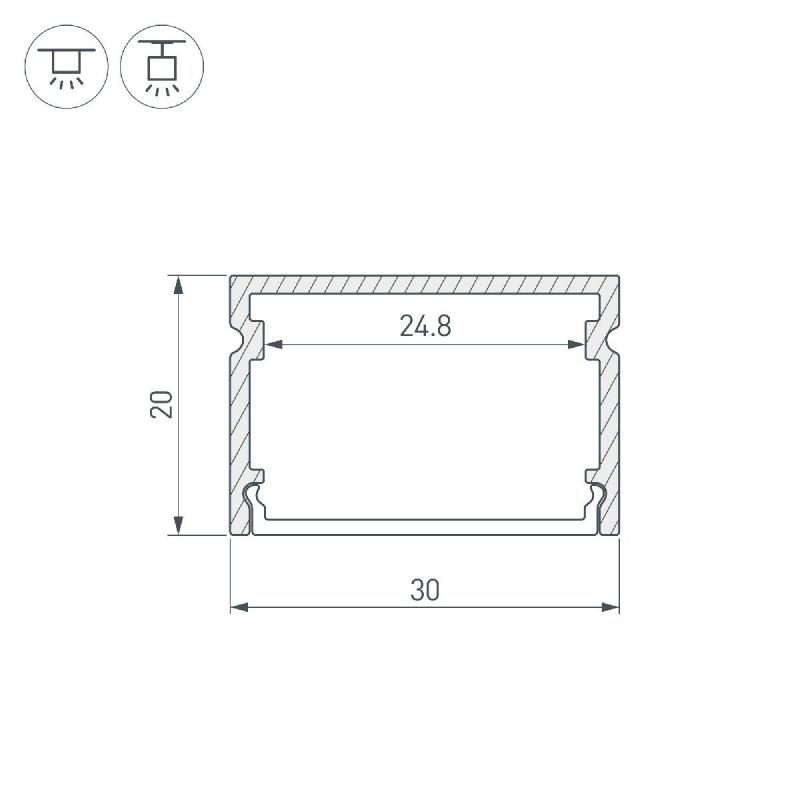 Профиль Arlight LINE-3020-2000 ANOD 046962
