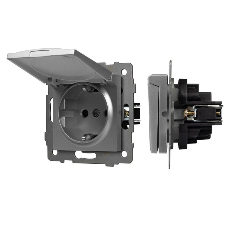 Механизм розетки влагозащищённый Arlight SCT-MCP-PL-GR-V (250V, 16A) 049836