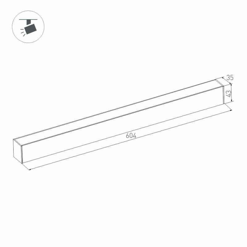 Трековый магнитный светильник Arlight MAG-FLAT-45-L605-18W Day4000 (BK, 100 deg, 24V, DALI) 046583