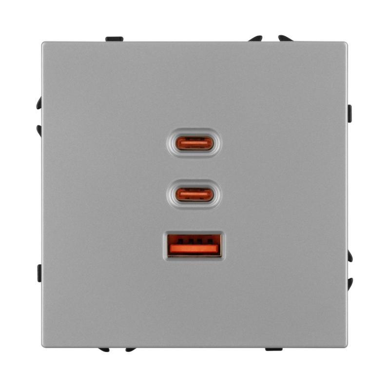 Механизм розетки с быстрой USB зарядкой Arlight SCT-NOBE-MUACC-SFPL-FC-IS (65W, QC3) 061838
