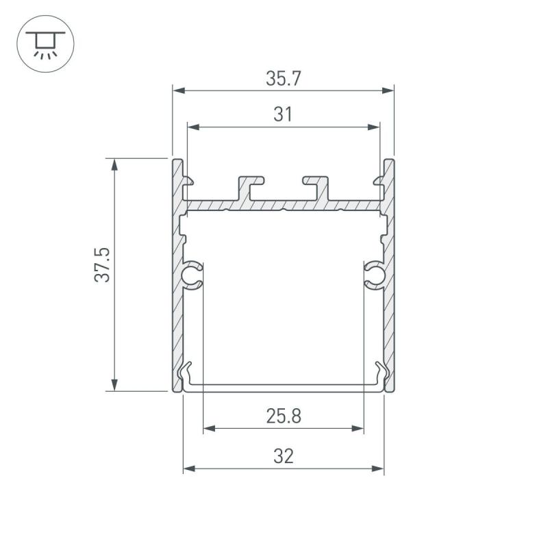 Профиль Arlight SL-LINE-3638-LW-2000 WHITE 038444(1)