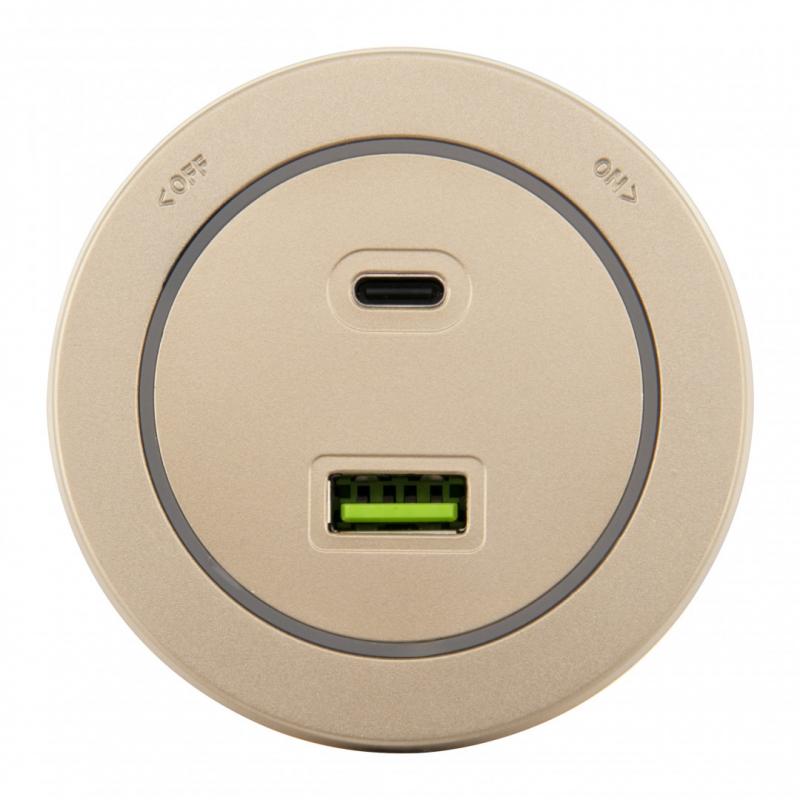 Трековая розетка Arte Milano Am-track-sockets-39 399731TS/USB-Type-C Gold