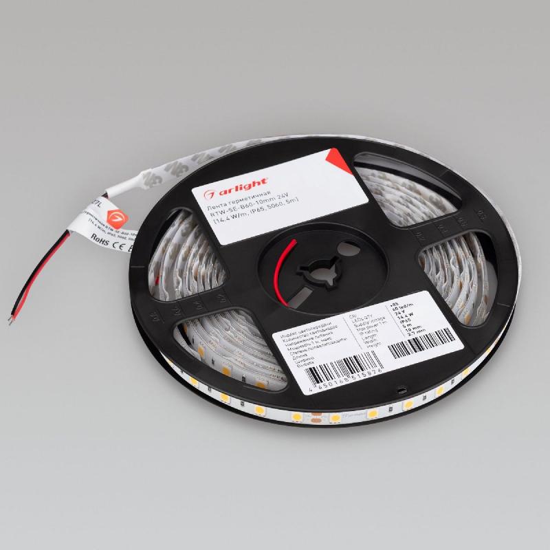 Светодиодная герметичная лента Arlight RTW-SE-B60-10mm 24V Day4000 (14.4 W/m, IP65, 5m) 015455(3)