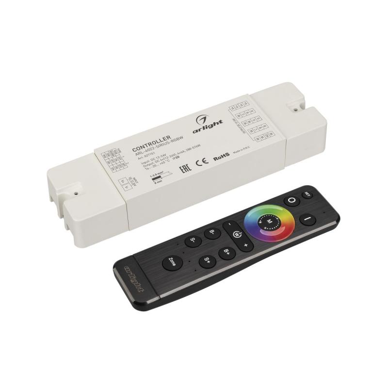 Диммер Arlight ARL-SET-PWM-104-72-RGBW-SH-IN, комплект (12-24V, 4x6A, 2.4G) (IP20 Пластик) 061157