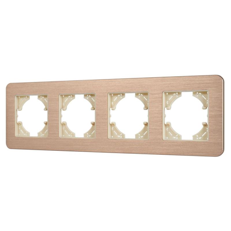 Рамка на 4 поста алюминиевая Arlight FRM-AKIRY-AL-4-GD 049733