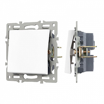 Механизм выключателя одноклавишный проходной Arlight SWT-MKP1-PL-WH (250V, 16A) 043714
